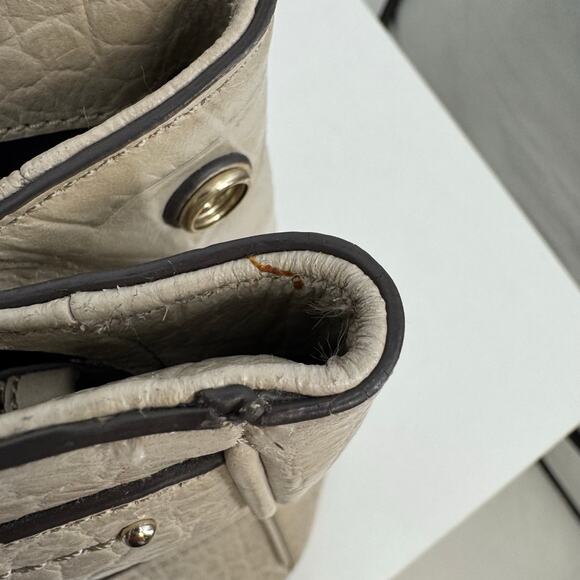 Cole Haan Tail Leather Croc Embossed Tote Taupe Double Zip Work Travel - Picture 13 of 14